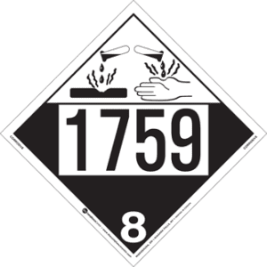 UN 1759, Hazard Class 8 - Corrosive, Permanent Self-Stick Vinyl - ICC USA