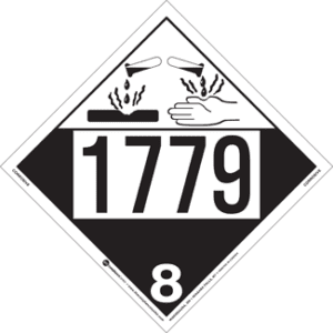 UN 1779, Hazard Class 8 - Corrosive, Permanent Self-Stick Vinyl - ICC USA