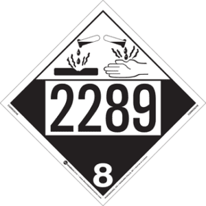 UN 2289, Hazard Class 8 - Corrosive, Permanent Self-Stick Vinyl - ICC USA