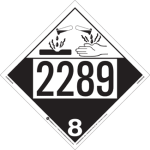 UN 2289, Hazard Class 8 - Corrosive, Permanent Self-Stick Vinyl - ICC USA