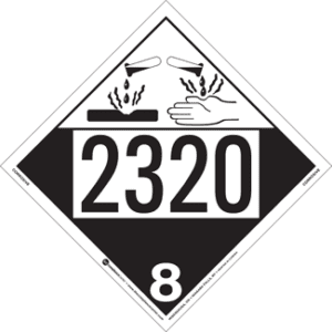 UN 2320, Hazard Class 8 - Corrosive, Permanent Self-Stick Vinyl - ICC USA