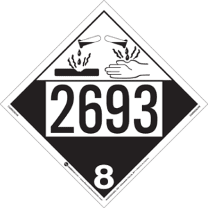 UN 2693, Hazard Class 8 - Corrosive, Permanent Self-Stick Vinyl - ICC USA
