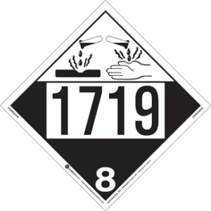 UN 1719, Hazard Class 8 - Corrosive, Removable Self-Stick Vinyl - ICC USA