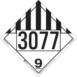 UN 3077, Hazard Class 9 - Miscellaneous Dangerous Goods, Permanent Self-Stick Vinyl - ICC USA