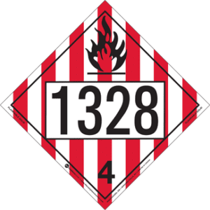 UN 1328, Hazard Class 4 - Flammable Solid, Permanent Self-Stick Vinyl - ICC USA