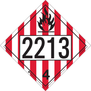 UN 2213, Hazard Class 4 - Flammable Solid, Permanent Self-Stick Vinyl - ICC USA