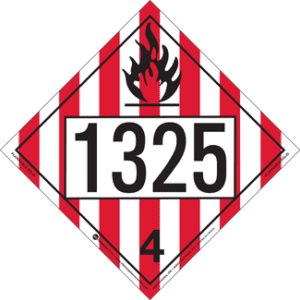 UN 1325, Hazard Class 4 - Flammable Solid, Removable Self-Stick Vinyl - ICC USA