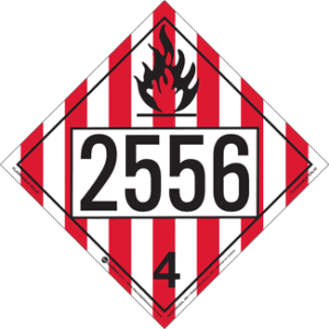 UN 2556, Hazard Class 4 - Flammable Solid Placard, Removable Self-Stick Vinyl - ICC USA