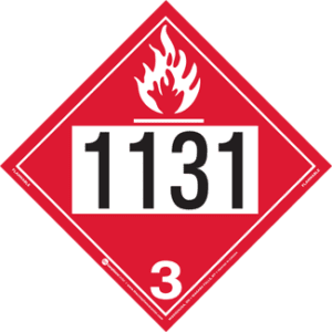 UN 1131, Hazard Class 3 - Flammable Liquid, Rigid Vinyl - ICC USA