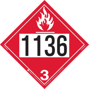 UN 1136, Hazard Class 3 - Flammable Liquid, Rigid Vinyl - ICC USA