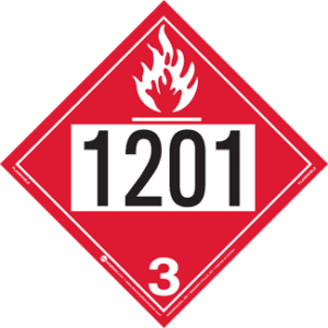 UN 1201, Hazard Class 3 - Flammable Liquid, Rigid Vinyl - ICC USA