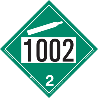 UN 1002, Hazard Class 2 - Non-Flammable Gas Placard, Rigid Vinyl - ICC USA
