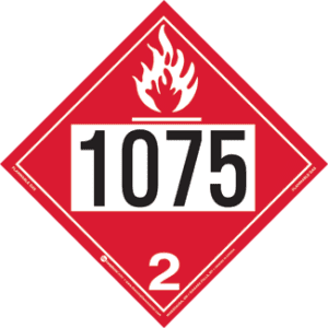 UN 1075, Hazard Class 2 - Flammable Gas, Rigid Vinyl - ICC USA