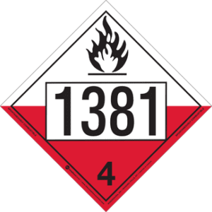 UN 1381, Hazard Class 4 - Substances Liable to Spontaneous Combustion, Rigid Vinyl - ICC USA
