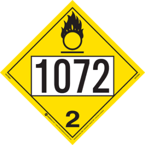 UN 1072, Hazard Class 2 - Oxygen, Rigid Vinyl - ICC USA