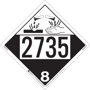 UN 2735, Hazard Class 8 - Corrosives, Rigid Vinyl - ICC USA