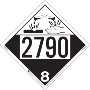 UN 2790, Hazard Class 8 - Corrosives, Rigid Vinyl - ICC USA