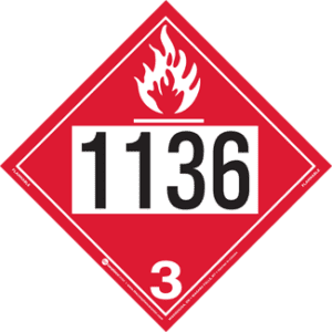 UN 1136, Hazard Class 3 - Flammable Liquid, Tagboard - ICC USA