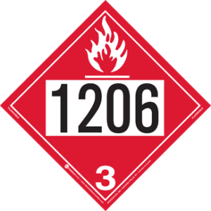 UN 1206, Hazard Class 3 - Flammable Liquid, Tagboard - ICC USA