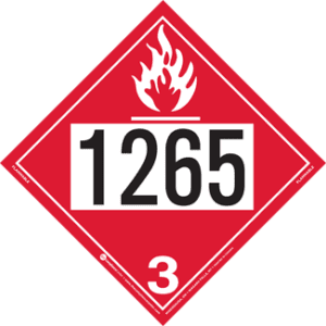 UN 1265, Hazard Class 3 - Flammable Liquid, Tagboard - ICC USA