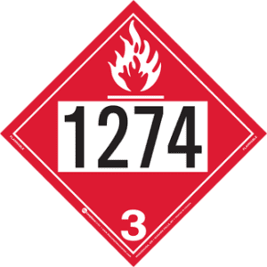 UN 1274, Hazard Class 3 - Flammable Liquid, Tagboard - ICC USA