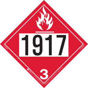 UN 1917, Hazard Class 3 - Flammable Liquid, Tagboard - ICC USA