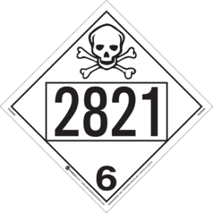 UN 2821, Hazard Class 6 - Poison, Tagboard - ICC USA