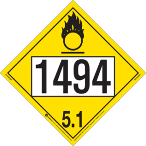 UN 1494, Hazard Class 5 - Oxidizer, Tagboard - ICC USA