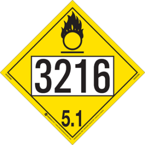 UN 3216, Hazard Class 5 - Oxidizer, Tagboard - ICC USA