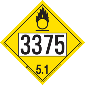 UN 3375, Hazard Class 5 - Oxidizer, Tagboard - ICC USA