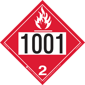 UN 1001, Hazard Class 2 - Flammable Gas, Tagboard - ICC USA