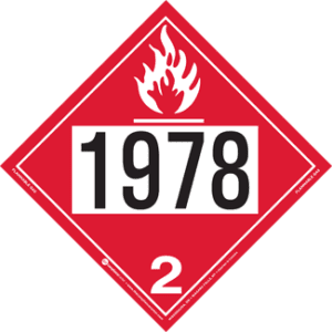 UN 1978, Hazard Class 2 - Flammable Gas, Tagboard - ICC USA