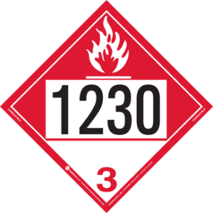 UN 1230, Hazard Class 3 - Cumbustible Liquid, Tagboard - ICC USA