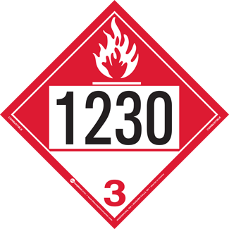 UN 1230, Hazard Class 3 – Cumbustible Liquid, Tagboard