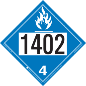 UN 1402, Hazard Class 4 - Water Reactive Substances, Tagboard - ICC USA