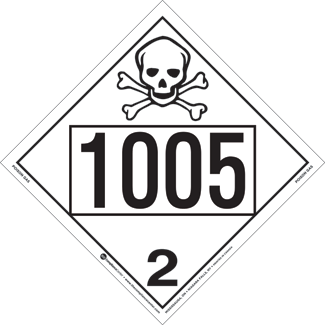 UN 1005, Hazard Class 2 - Toxic Gas, Tagboard - ICC USA