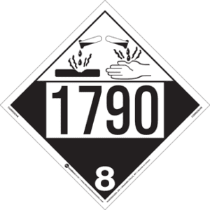 UN 1790, Hazard Class 8 - Corrosive, Tagboard - ICC USA