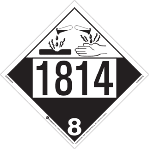UN 1814, Hazard Class 8 - Corrosive, Tagboard - ICC USA