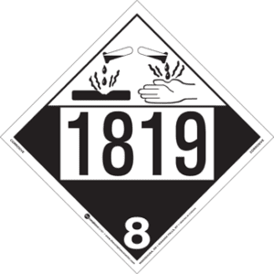 UN 1819, Hazard Class 8 - Corrosive, Tagboard - ICC USA