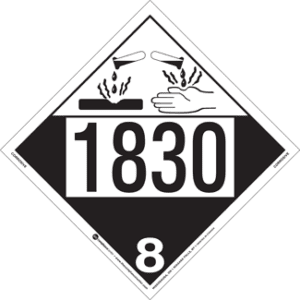 UN 1830, Hazard Class 8 - Corrosive, Tagboard - ICC USA