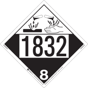 UN 1832, Hazard Class 8 - Corrosive, Tagboard - ICC USA