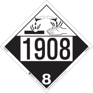 UN 1908, Hazard Class 8 - Corrosive, Tagboard - ICC USA