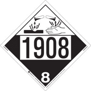 UN 1908, Hazard Class 8 - Corrosive, Tagboard - ICC USA