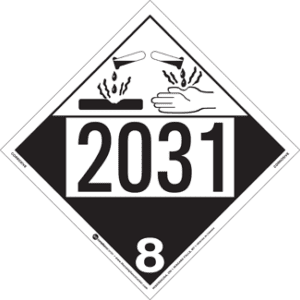 UN 2031, Hazard Class 8 - Corrosive, Tagboard - ICC USA