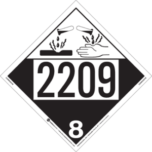 UN 2209, Hazard Class 8 - Corrosive, Tagboard - ICC USA