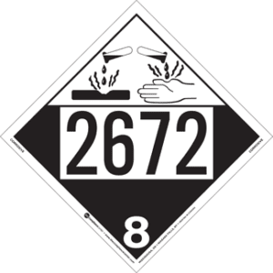 UN 2672, Hazard Class 8 - Corrosive, Tagboard - ICC USA
