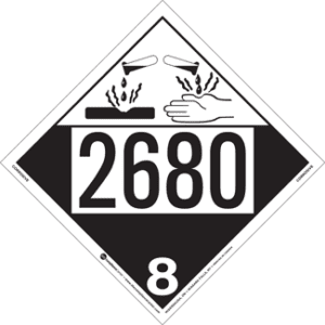 UN 2680, Hazard Class 8 - Corrosive, Tagboard - ICC USA