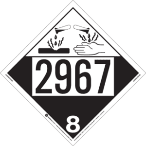 UN 2967, Hazard Class 8 - Corrosive, Tagboard - ICC USA