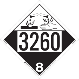 UN 3260, Hazard Class 8 - Corrosive, Tagboard - ICC USA