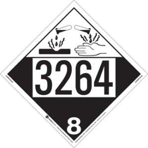 UN 3264, Hazard Class 8 - Corrosive, Tagboard - ICC USA